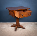 Early Victorian Gothic Revival Rosewood & Mahogany Side Table - Harrington Antiques