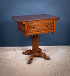 Early Victorian Gothic Revival Rosewood & Mahogany Side Table - Harrington Antiques