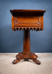 Early Victorian Gothic Revival Rosewood & Mahogany Side Table - Harrington Antiques