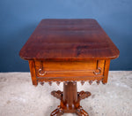 Early Victorian Gothic Revival Rosewood & Mahogany Side Table - Harrington Antiques