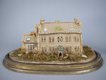 Exceptional Large Victorian Beadwork Diorama Of A House In Original Glass Dome. - Harrington Antiques