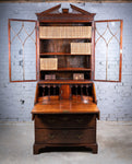 Fine George II Chippendale Period Bureau Bookcase With Bramah Lock. - Harrington Antiques