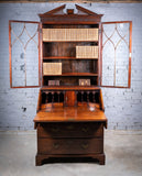 Fine George II Chippendale Period Bureau Bookcase With Bramah Lock. - Harrington Antiques