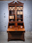 Fine George II Chippendale Period Bureau Bookcase With Bramah Lock. - Harrington Antiques