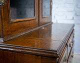 George II Walnut Featherbanded Secretaire Bookcase Desk c.1740-1760. - Harrington Antiques