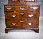 George II Walnut Featherbanded Secretaire Bookcase Desk c.1740-1760. - Harrington Antiques