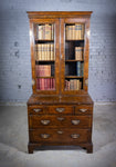 George II Walnut Featherbanded Secretaire Bookcase Desk c.1740-1760. - Harrington Antiques