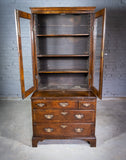 George II Walnut Featherbanded Secretaire Bookcase Desk c.1740-1760. - Harrington Antiques