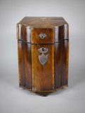 George III Flame Mahogany Cross-Banded Cutlery Box with Original Interior. - Harrington Antiques