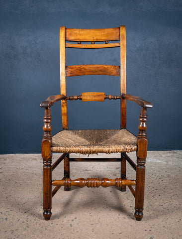 Georgian East Anglian Fruitwood & Ash 'Button Back' Country Chair - Harrington Antiques