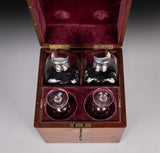 Georgian Sterling Silver Decanter & Glass Set by Joseph Angell I, 1827. - Harrington Antiques