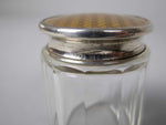 Gold Guilloche Enamel & Silver Dressing Table Pot. E. J. Houltson, Birmingham, 1926. - Harrington Antiques