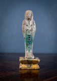 Grand Tour Egyptian Faience Shabti On Marble Base - Harrington Antiques