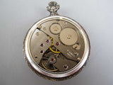Jacquet Droz 17 Jewel Pocket Watch With Incabloc Movement & Embossed 'Fisherman' Case, c.1970s. - Harrington Antiques