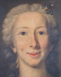 Large 18th Century Portrait Of A Young Lady In A Silk Dress - Harrington Antiques