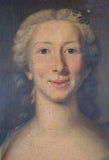 Large 18th Century Portrait Of A Young Lady In A Silk Dress - Harrington Antiques