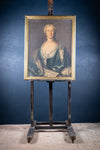 Large 18th Century Portrait Of A Young Lady In A Silk Dress - Harrington Antiques