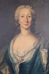 Large 18th Century Portrait Of A Young Lady In A Silk Dress - Harrington Antiques