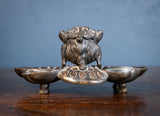 Large 19th Century Bronze Disguised Devil/Bird Inkwell - Harrington Antiques