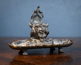 Large 19th Century Bronze Disguised Devil/Bird Inkwell - Harrington Antiques