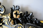 Large 19th Century French Napoleon III Black & Gold Figural Lion Mirror, c.1870 - Harrington Antiques