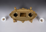 Large 19th Century Gilt Bronze Inkwell With Hound & Monopedic Lion Legs - Harrington Antiques