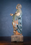 Late 17th / Early 18th Century Polychrome Carved Wooden Figure of The Madonna - Harrington Antiques