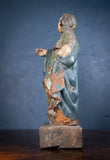 Late 17th / Early 18th Century Polychrome Carved Wooden Figure of The Madonna - Harrington Antiques