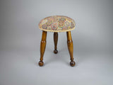 Late 19th Century Small Oak Needlework Stool With Tapered Ball Legs - Harrington Antiques