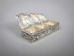 Mid 20th Century Continental Silver Plated Pill Box With Harvest Repousse - Harrington Antiques