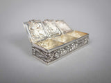 Mid 20th Century Continental Silver Plated Pill Box With Harvest Repousse - Harrington Antiques