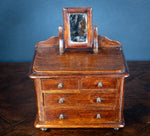 Miniature Early 19th Century Oak Chest Of Drawers With Swing Mirror - Harrington Antiques