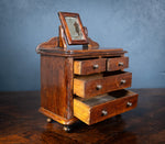 Miniature Early 19th Century Oak Chest Of Drawers With Swing Mirror - Harrington Antiques