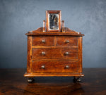 Miniature Early 19th Century Oak Chest Of Drawers With Swing Mirror - Harrington Antiques