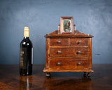 Miniature Early 19th Century Oak Chest Of Drawers With Swing Mirror - Harrington Antiques