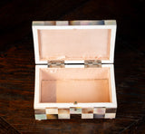 Mother of Pearl & Abalone Chequered Trinket Box, c.1910 - Harrington Antiques