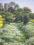'Ousden Church, Nr Bury St Edmunds', Suffolk Watercolour by Michael Petttersson. - Harrington Antiques
