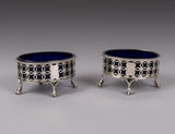 Pair Of George III Sterling Silver Salts by Edward Lowe, London, 1770. - Harrington Antiques
