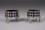 Pair Of George III Sterling Silver Salts by Edward Lowe, London, 1770. - Harrington Antiques