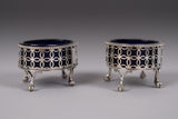 Pair Of George III Sterling Silver Salts by Edward Lowe, London, 1770. - Harrington Antiques