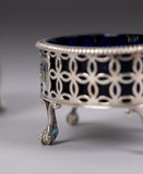 Pair Of George III Sterling Silver Salts by Edward Lowe, London, 1770. - Harrington Antiques