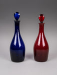 Pair Of Georgian Bristol and Ruby Glass Decanters (Sherry & Port) - Harrington Antiques