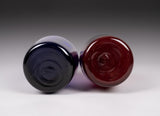 Pair Of Georgian Bristol and Ruby Glass Decanters (Sherry & Port) - Harrington Antiques
