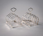 Pair Sterling Silver Toast Racks by William Suckling Ltd, Birmingham, 1964. - Harrington Antiques