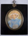 'Rachel' & 'Robt Boulton' by J. Bradley of Suffolk, 1828 - Pair of Georgian Portrait Miniatures. - Harrington Antiques