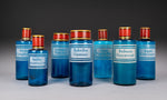 Set of Large 19th Century Blue Glass Apothecary Jars - Harrington Antiques