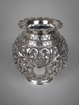 Sterling Silver Embossed Globular Vase by Horace Woodward & Co, London, 1891. - Harrington Antiques