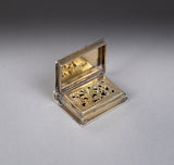 Sterling Silver Gilt Book Vinaigrette by Taylor and Perry, Birmingham, 1831. - Harrington Antiques