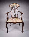 Striking Art Nouveau Mahogany Armchair, c.1890 - Harrington Antiques
