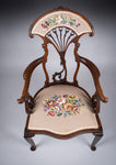 Striking Art Nouveau Mahogany Armchair, c.1890 - Harrington Antiques